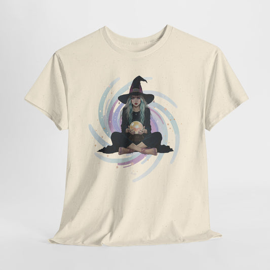 Witch Crystal Ball T-Shirt | Witchcore Star Vortex Tee | Mystical Witch Aesthetic