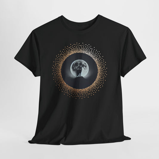 Witchy Wolf Moon T-Shirt | Full Moon Wolf on Mountain | Dark Mystic Aesthetic Tee