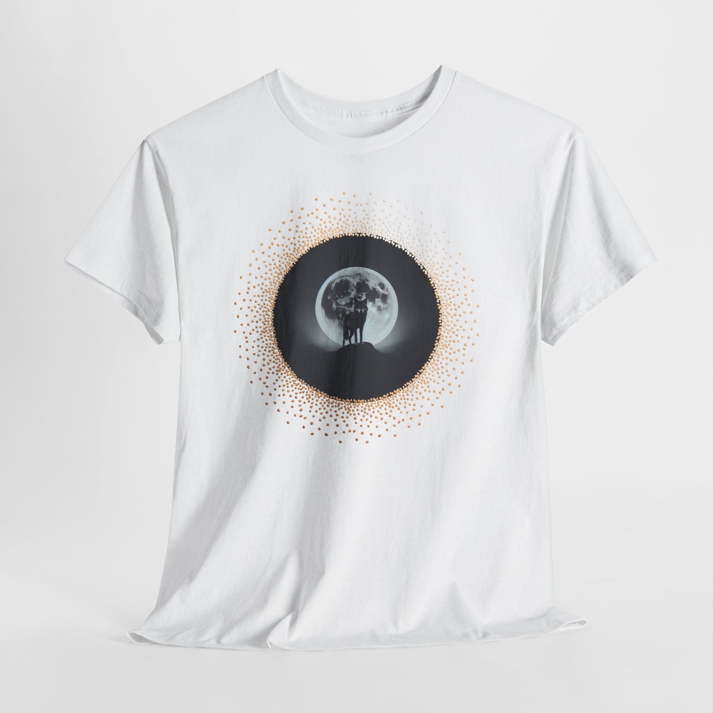 Witchy Wolf Moon T-Shirt | Full Moon Wolf on Mountain | Dark Mystic Aesthetic Tee