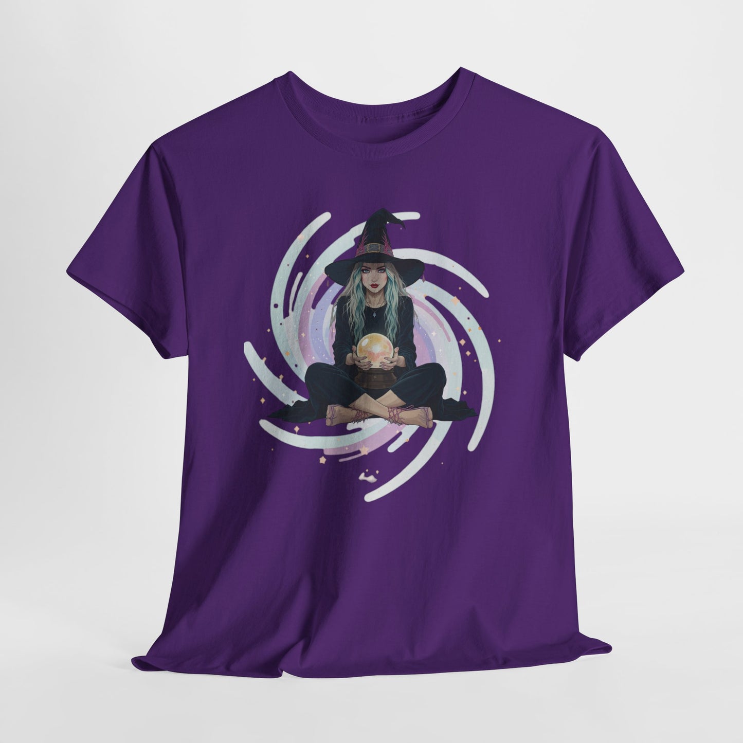 Witch Crystal Ball T-Shirt | Witchcore Star Vortex Tee | Mystical Witch Aesthetic