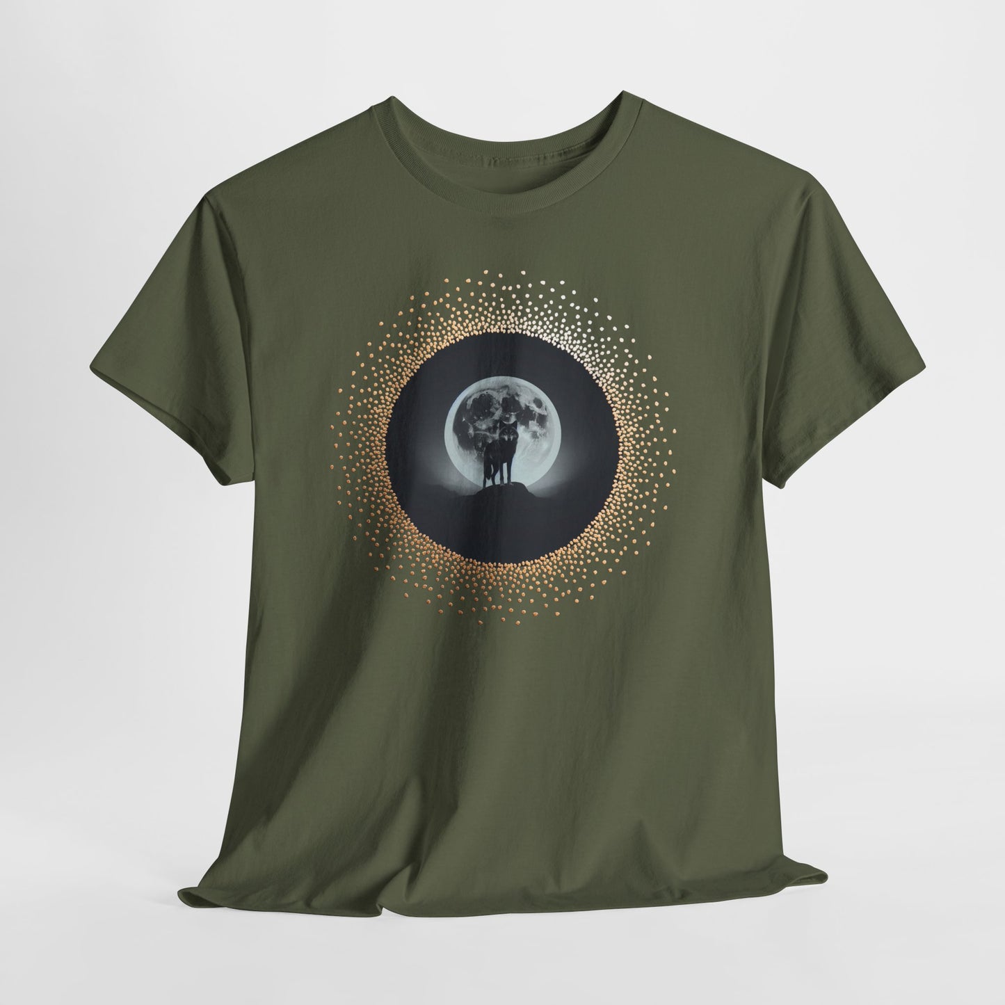 Witchy Wolf Moon T-Shirt | Full Moon Wolf on Mountain | Dark Mystic Aesthetic Tee