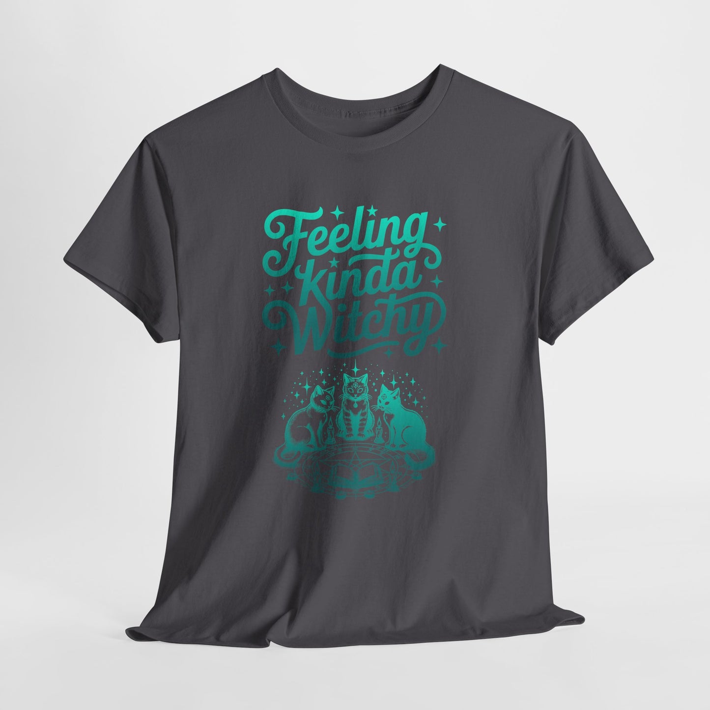 Feeling Kinda Witchy T-Shirt | Witchy Aesthetic Cats Casting a Spell | Witchcore Tee