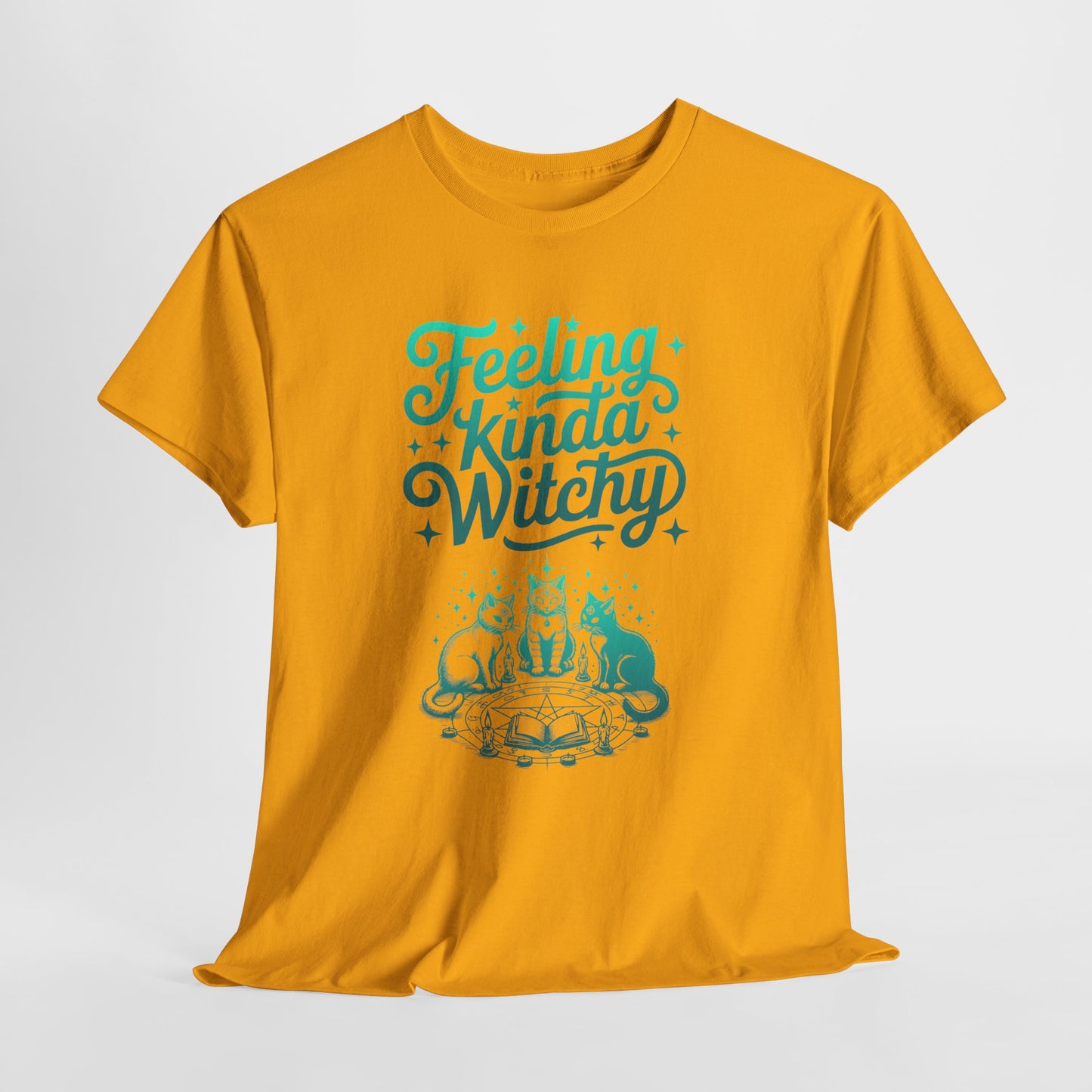 Feeling Kinda Witchy T-Shirt | Witchy Aesthetic Cats Casting a Spell | Witchcore Tee