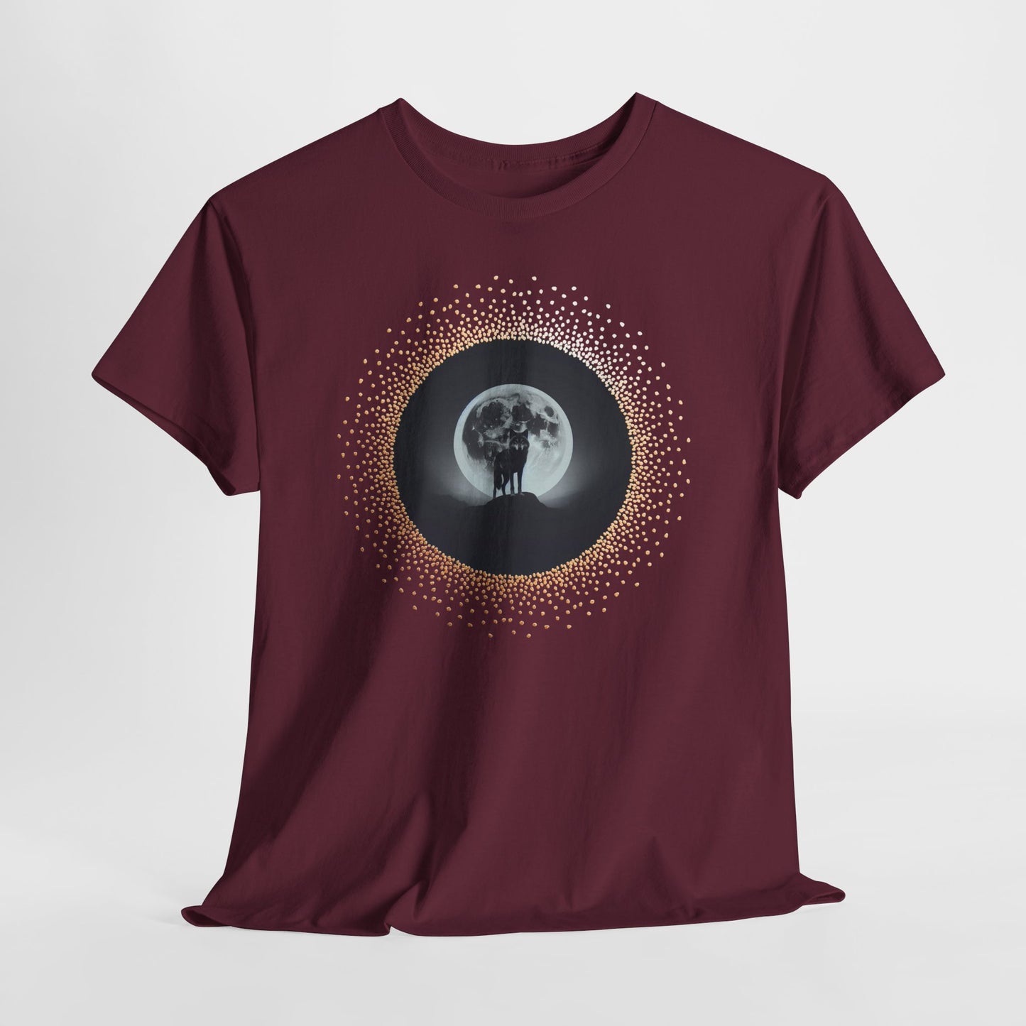 Witchy Wolf Moon T-Shirt | Full Moon Wolf on Mountain | Dark Mystic Aesthetic Tee