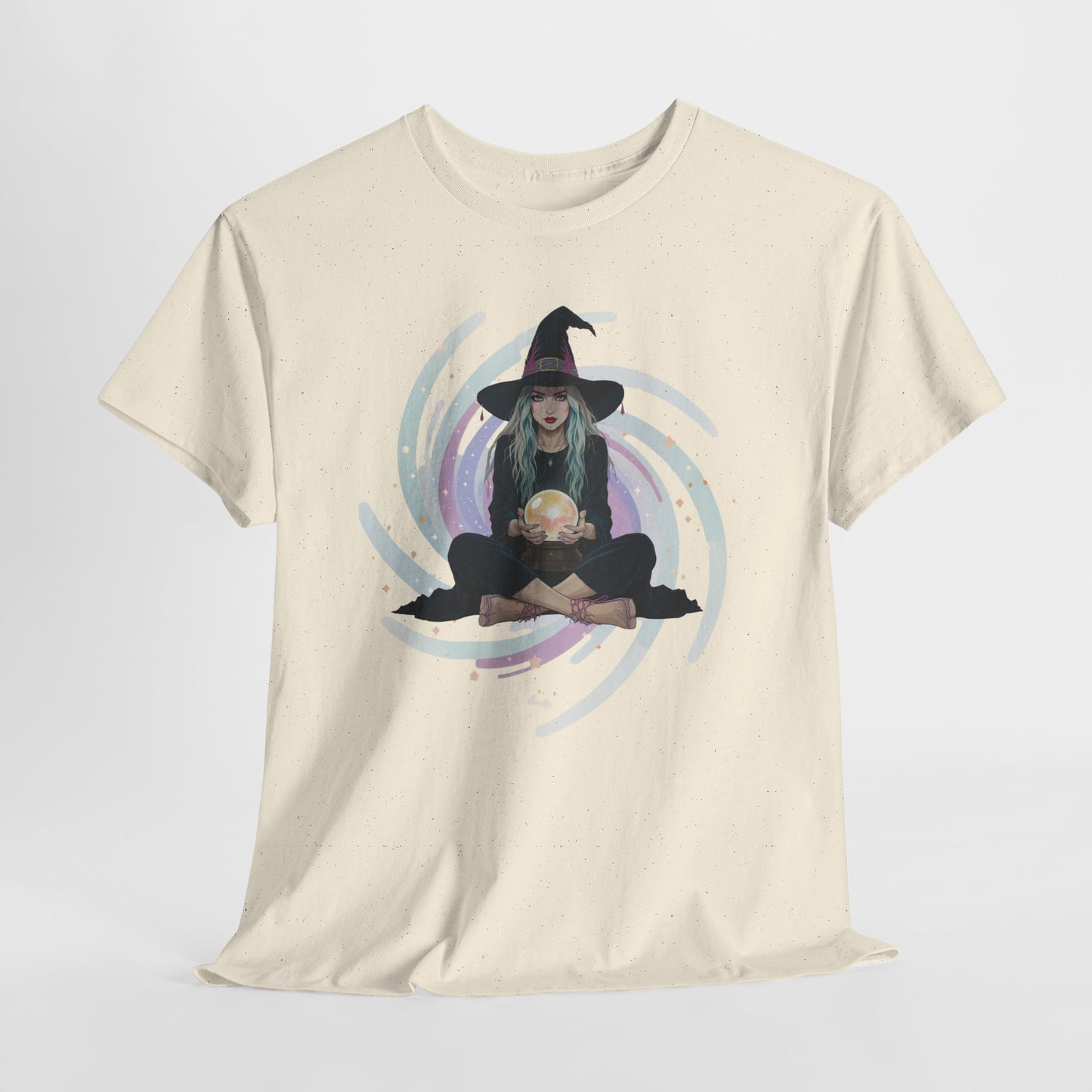 Witch Crystal Ball T-Shirt | Witchcore Star Vortex Tee | Mystical Witch Aesthetic