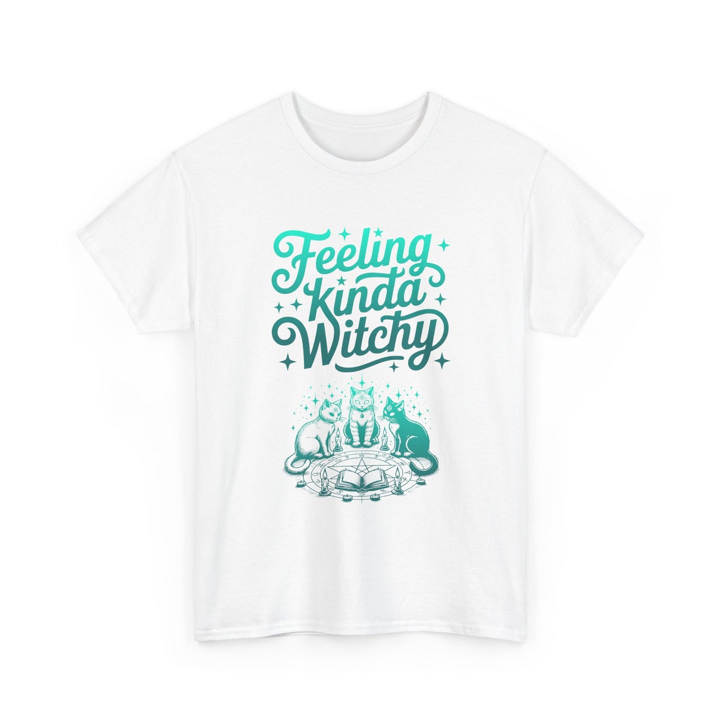 Feeling Kinda Witchy T-Shirt | Witchy Aesthetic Cats Casting a Spell | Witchcore Tee