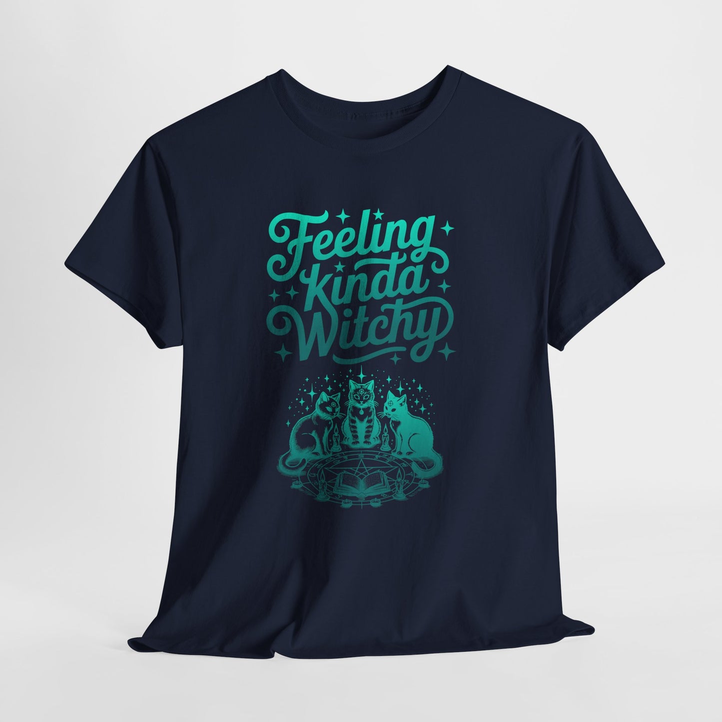Feeling Kinda Witchy T-Shirt | Witchy Aesthetic Cats Casting a Spell | Witchcore Tee