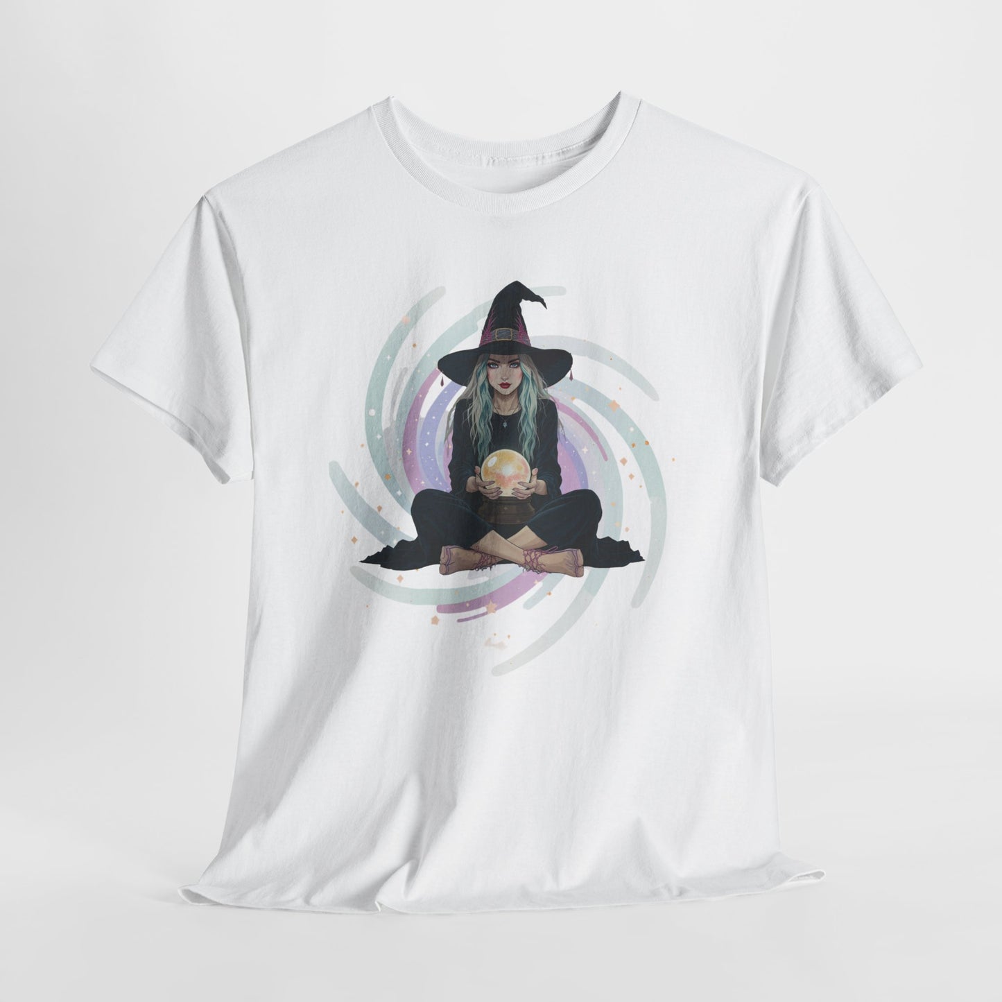Witch Crystal Ball T-Shirt | Witchcore Star Vortex Tee | Mystical Witch Aesthetic