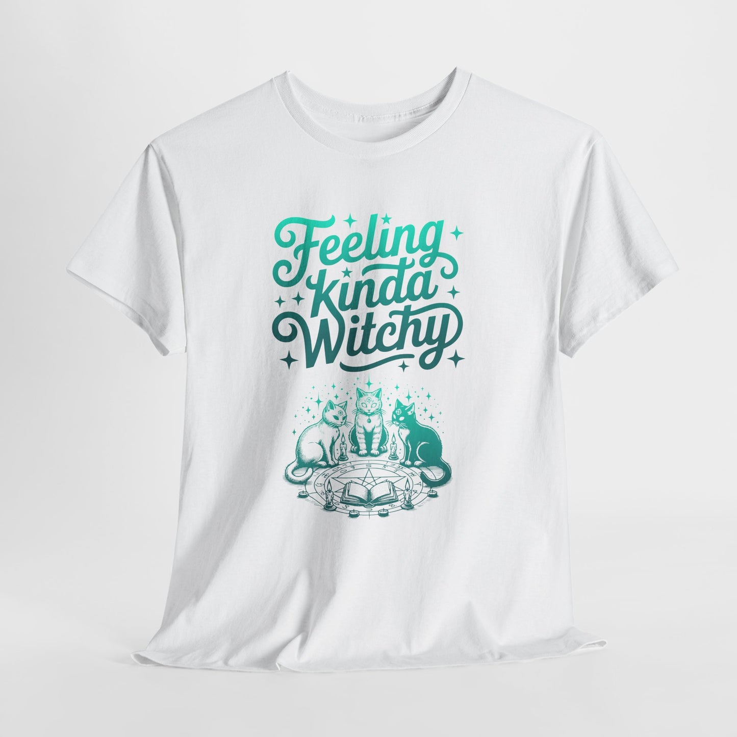 Feeling Kinda Witchy T-Shirt | Witchy Aesthetic Cats Casting a Spell | Witchcore Tee