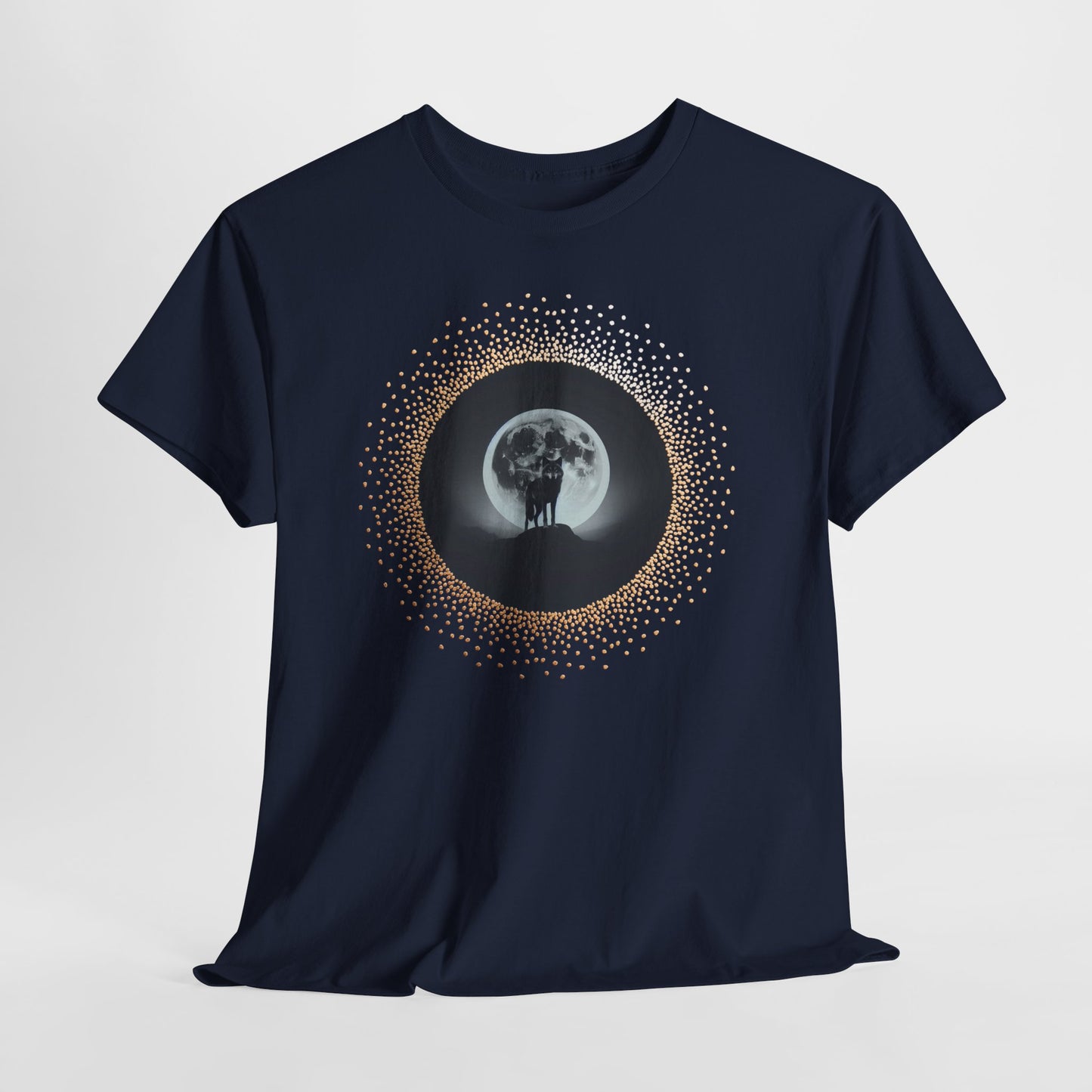 Witchy Wolf Moon T-Shirt | Full Moon Wolf on Mountain | Dark Mystic Aesthetic Tee