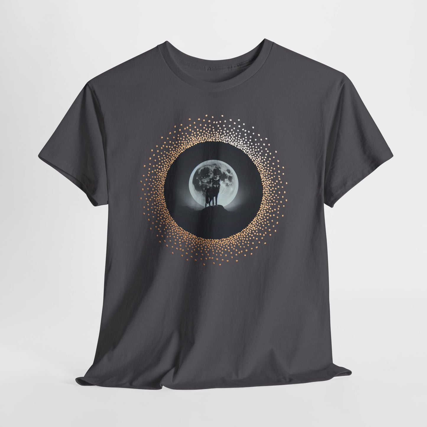 Witchy Wolf Moon T-Shirt | Full Moon Wolf on Mountain | Dark Mystic Aesthetic Tee