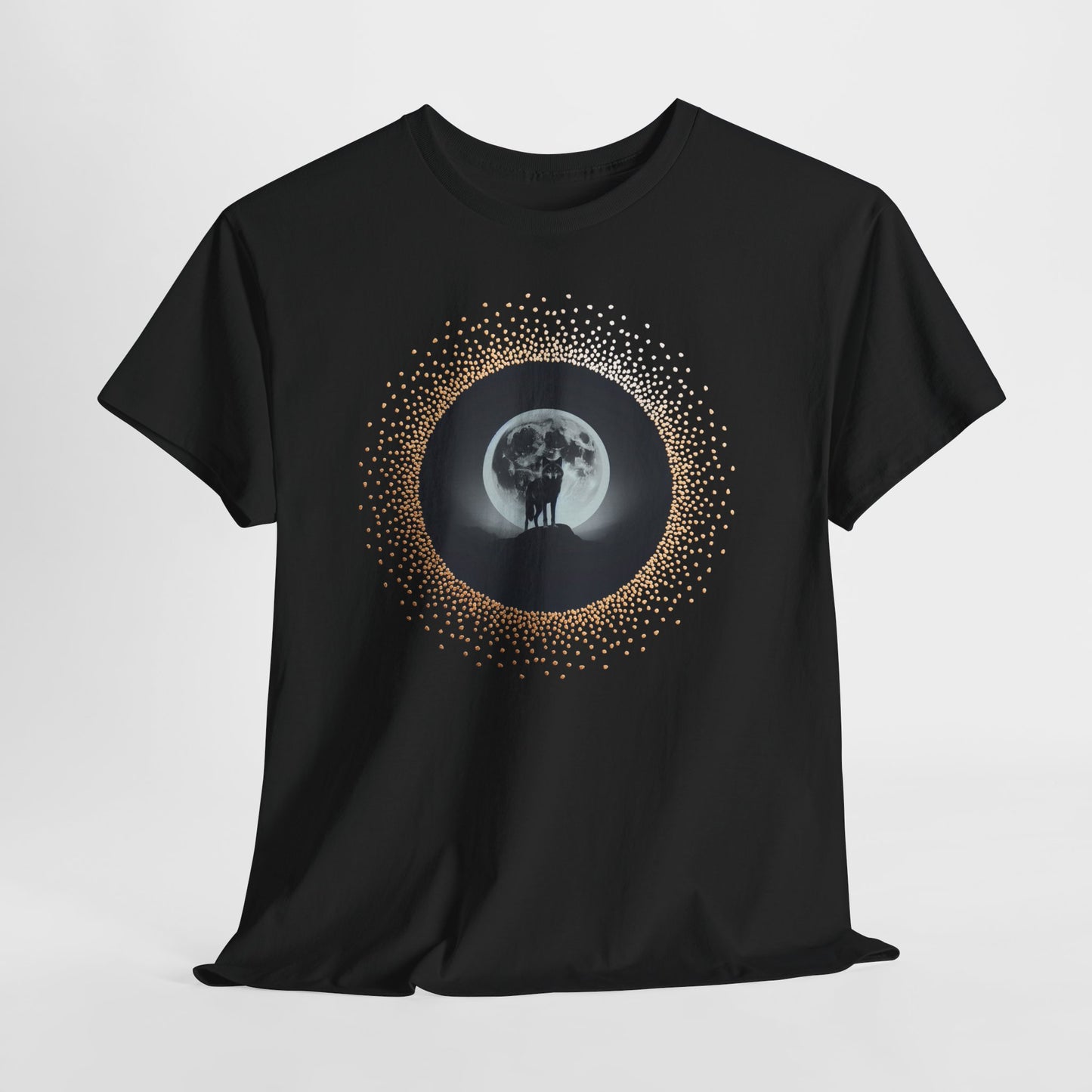 Witchy Wolf Moon T-Shirt | Full Moon Wolf on Mountain | Dark Mystic Aesthetic Tee