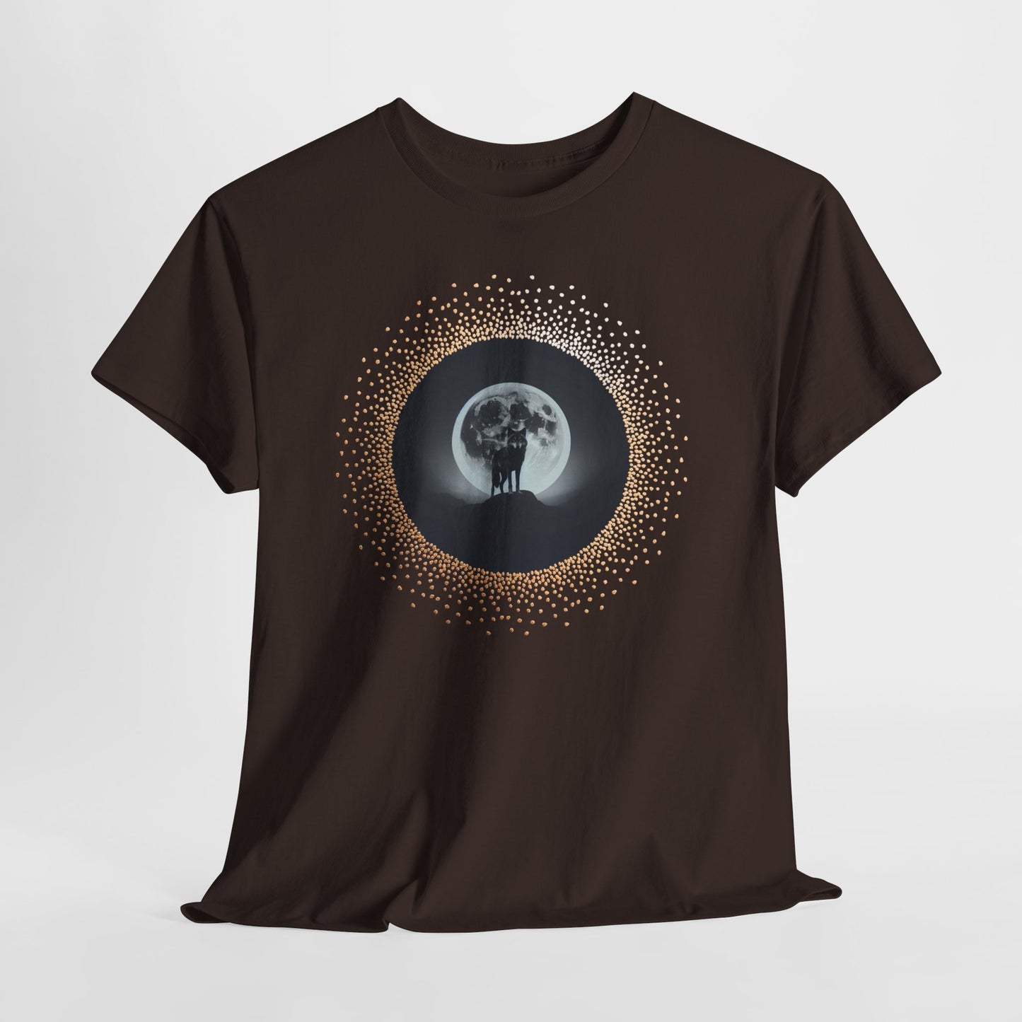 Witchy Wolf Moon T-Shirt | Full Moon Wolf on Mountain | Dark Mystic Aesthetic Tee