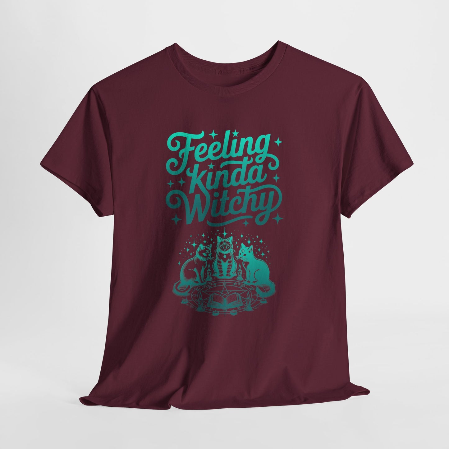 Feeling Kinda Witchy T-Shirt | Witchy Aesthetic Cats Casting a Spell | Witchcore Tee