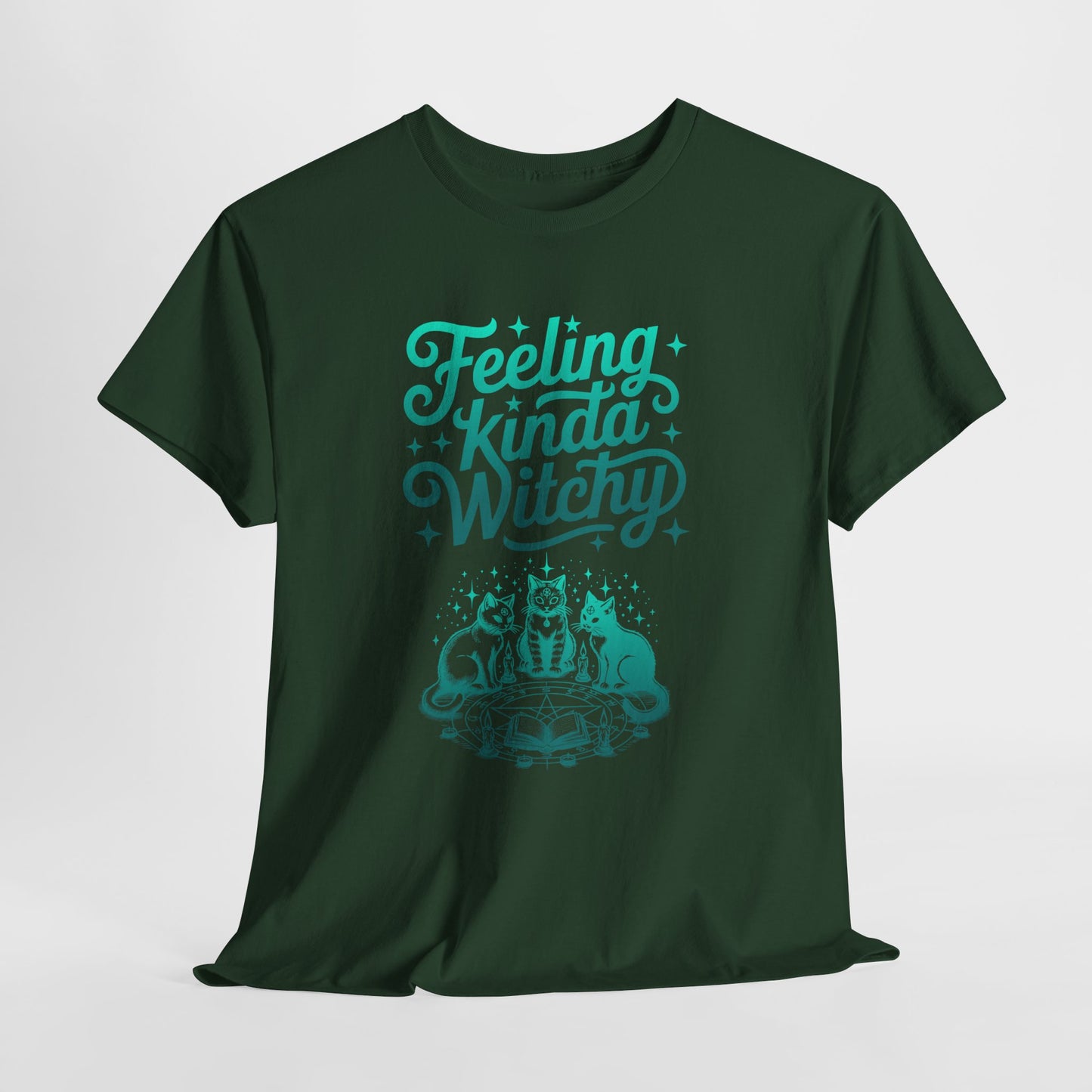 Feeling Kinda Witchy T-Shirt | Witchy Aesthetic Cats Casting a Spell | Witchcore Tee