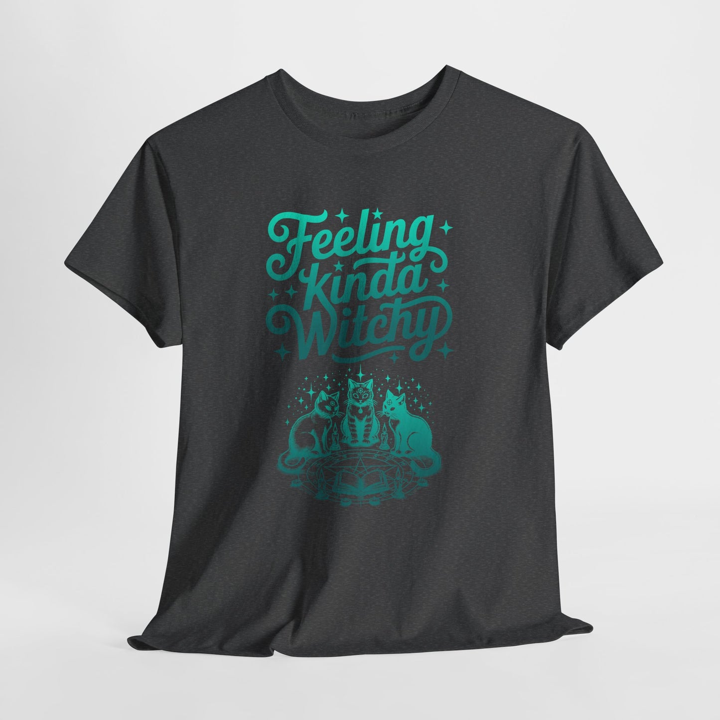 Feeling Kinda Witchy T-Shirt | Witchy Aesthetic Cats Casting a Spell | Witchcore Tee