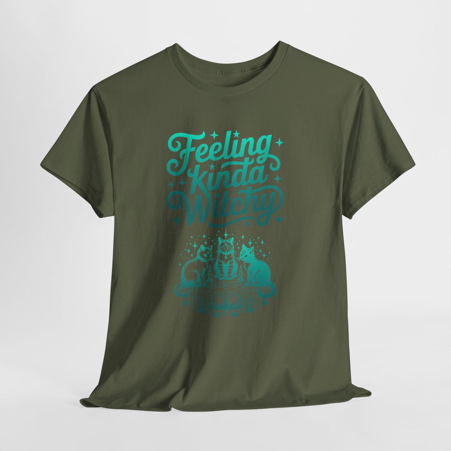 Feeling Kinda Witchy T-Shirt | Witchy Aesthetic Cats Casting a Spell | Witchcore Tee