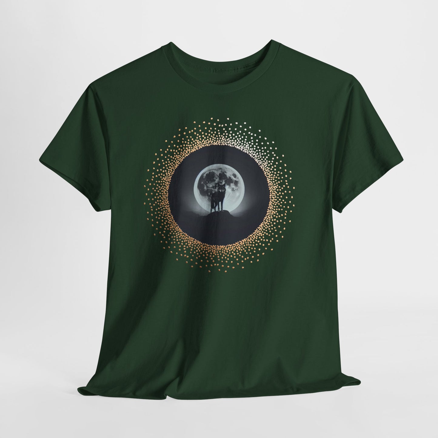 Witchy Wolf Moon T-Shirt | Full Moon Wolf on Mountain | Dark Mystic Aesthetic Tee