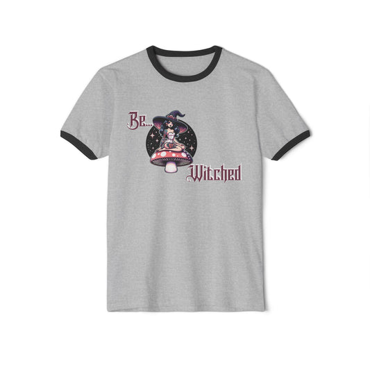 Be Witched Ringer T-Shirt | Sexy Witch on Mushroom | Witchy Aesthetic Tee